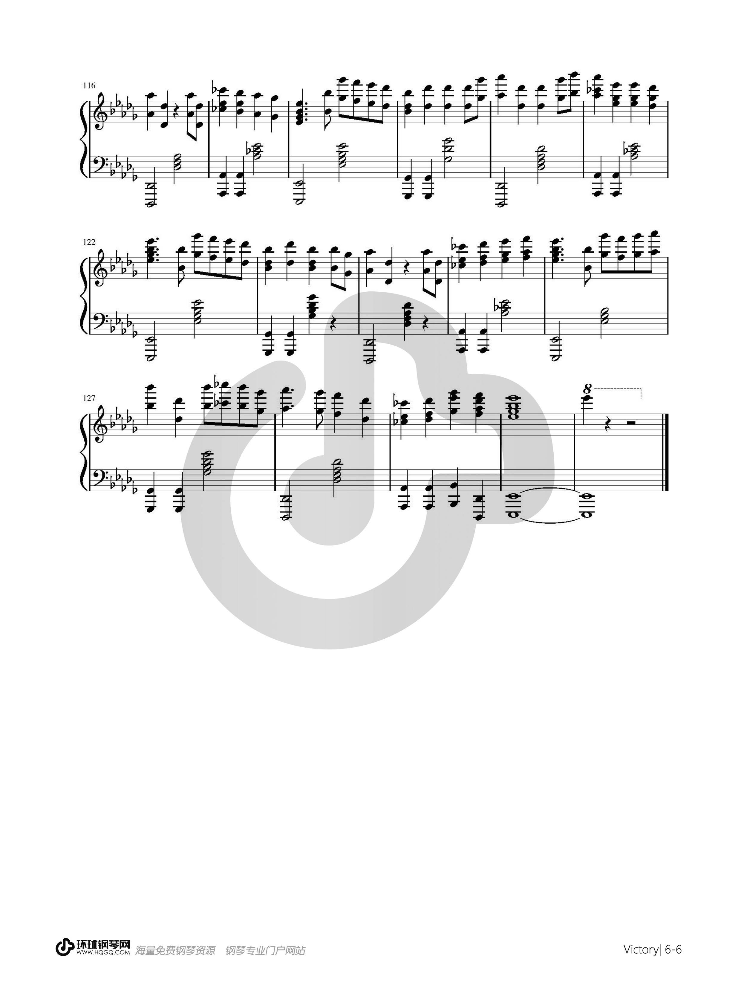 victory胜利钢琴谱-arranged by rafa00 bieniasvictory胜利钢琴谱