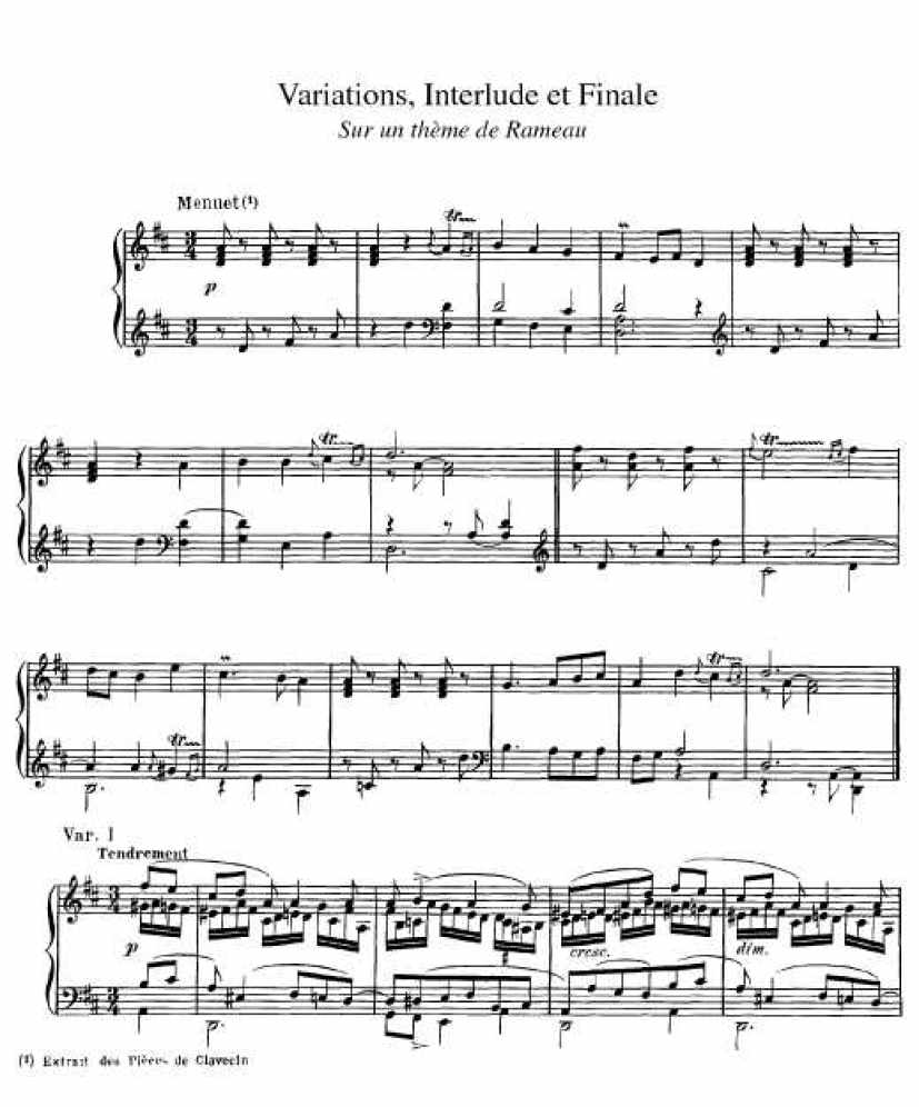 钢琴谱 rameau - variations, interlude et finale sur un theme de