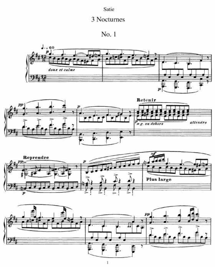 satie - 3 nocturnes钢琴谱-satie , erik 钢琴谱