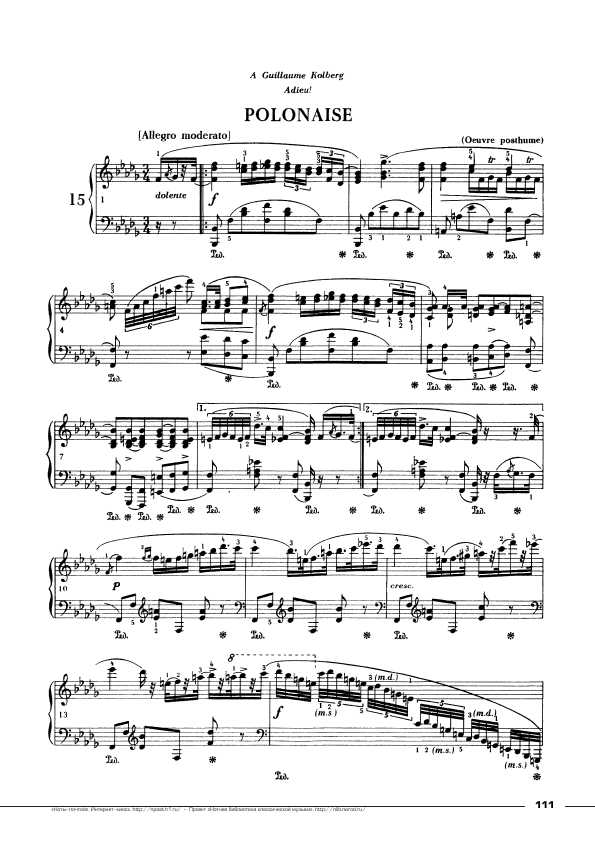 chopin-polonaise no.15 in b flat minor钢琴谱-环球钢琴网