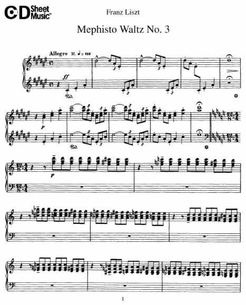 mephisto waltz no. 3钢琴谱-环球钢琴网