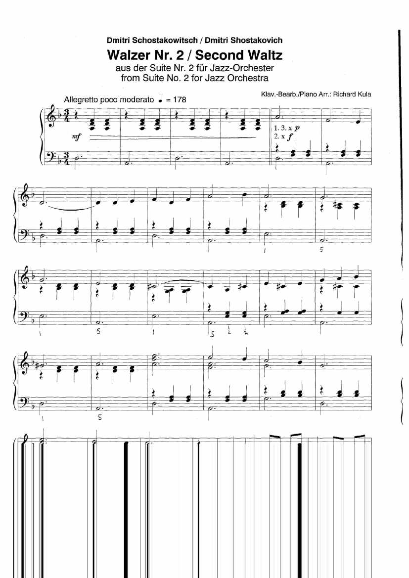 jazzwaltz no. 2钢琴谱-环球钢琴网