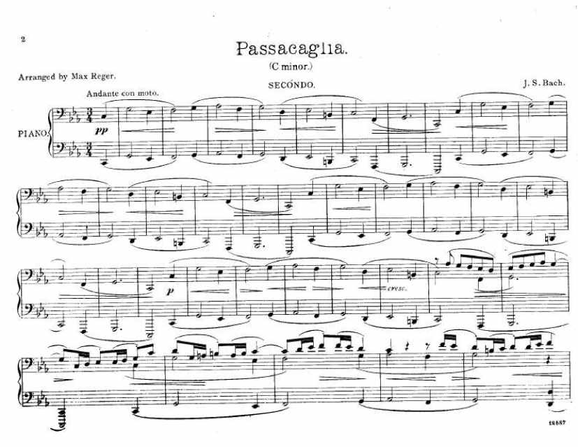 reger - bach_passacaglia for 4 hands钢琴谱-环球