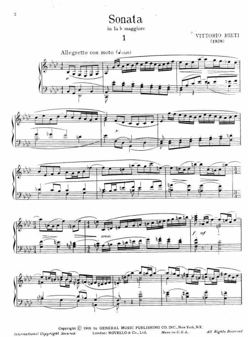 rieti sonate as-dur - 钢琴谱 - 环球钢琴网