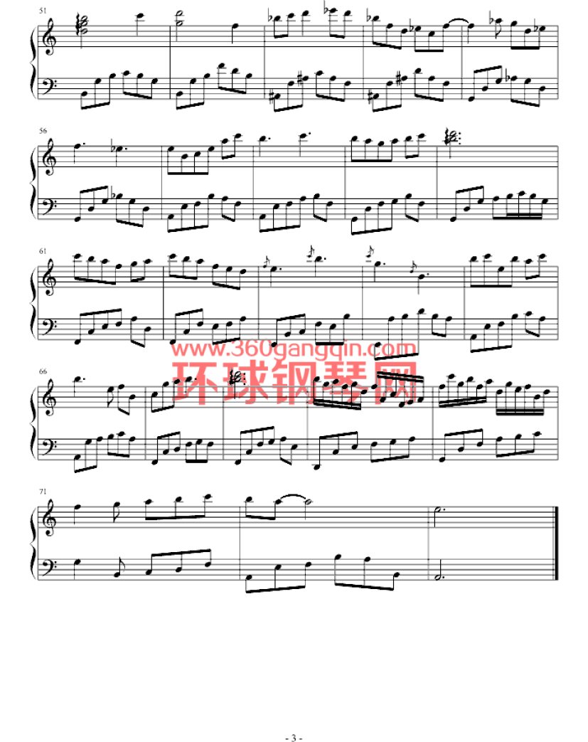 a小调小曲-流行_钢琴谱 - 钢琴谱大全 - 环球钢琴网