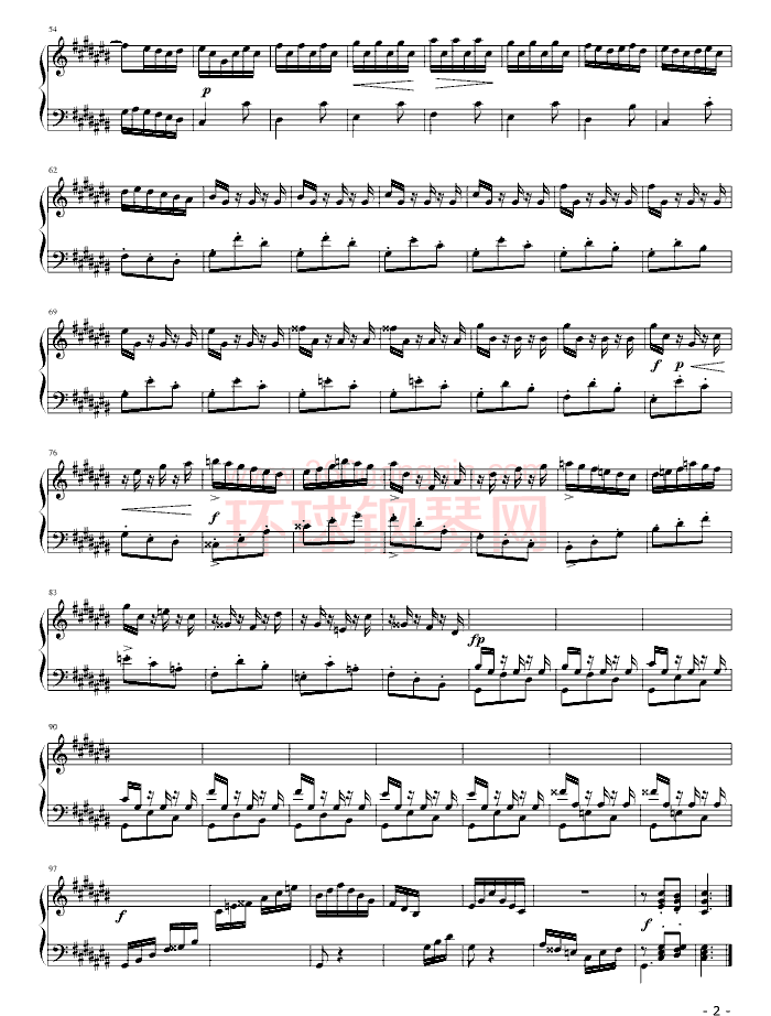 巴赫《前奏曲》平均律第3首(bwv848)钢琴谱-环球钢琴网