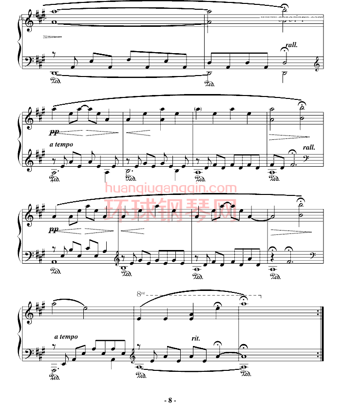 The Portrait Titanic 插曲 睆涟殷殷 James Horner钢琴谱 环球钢琴网