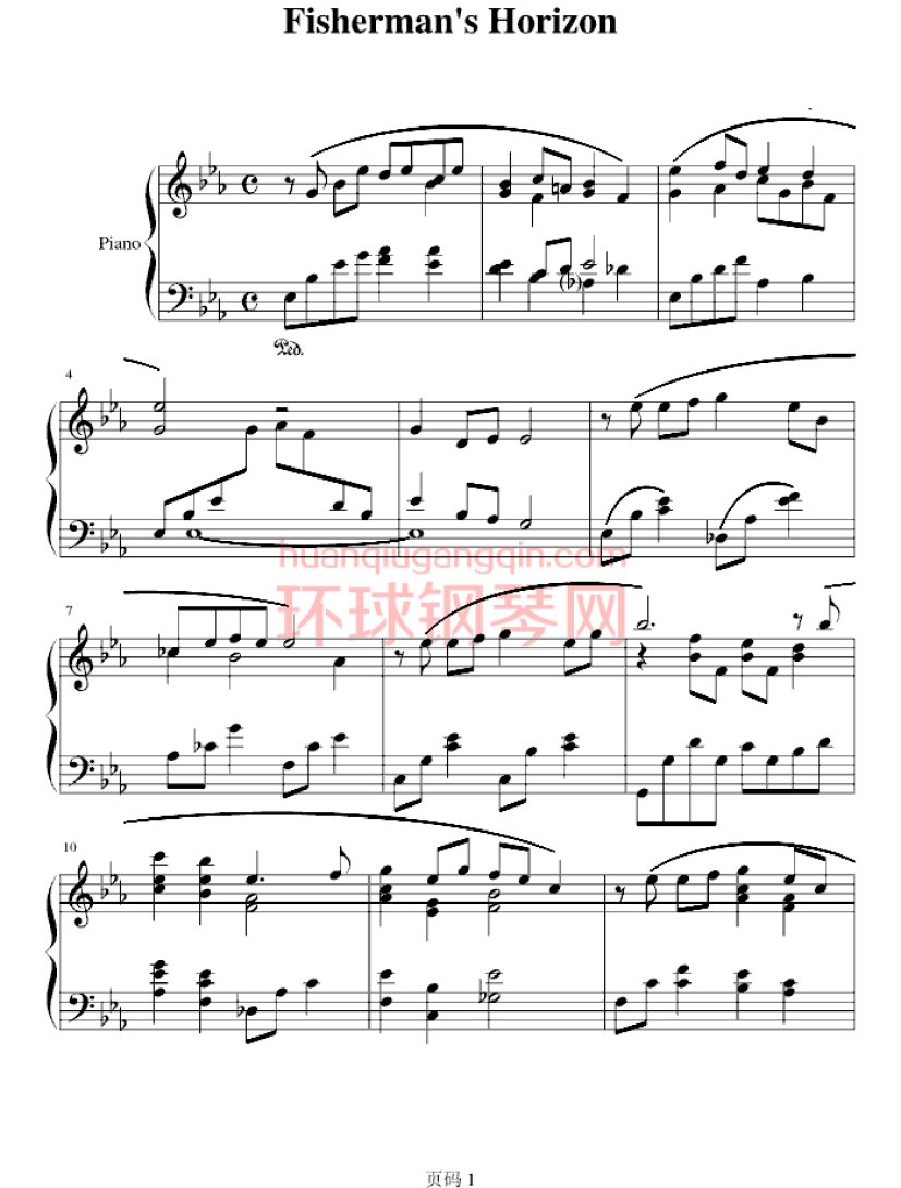 finsherman"s horizon-最终幻想 - 钢琴谱 - 环球钢琴