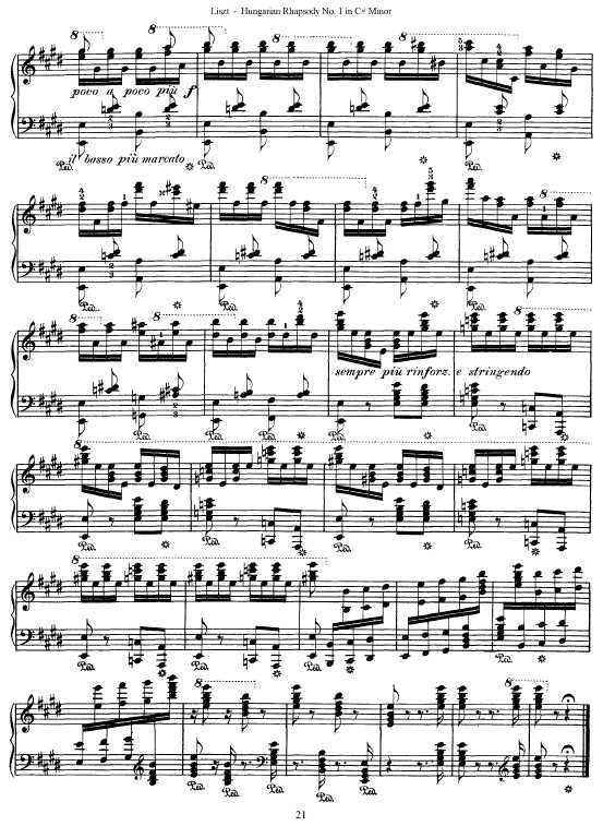 李斯特《匈牙利狂想曲第一号》liszt s.244 hungarian rhapsody no.