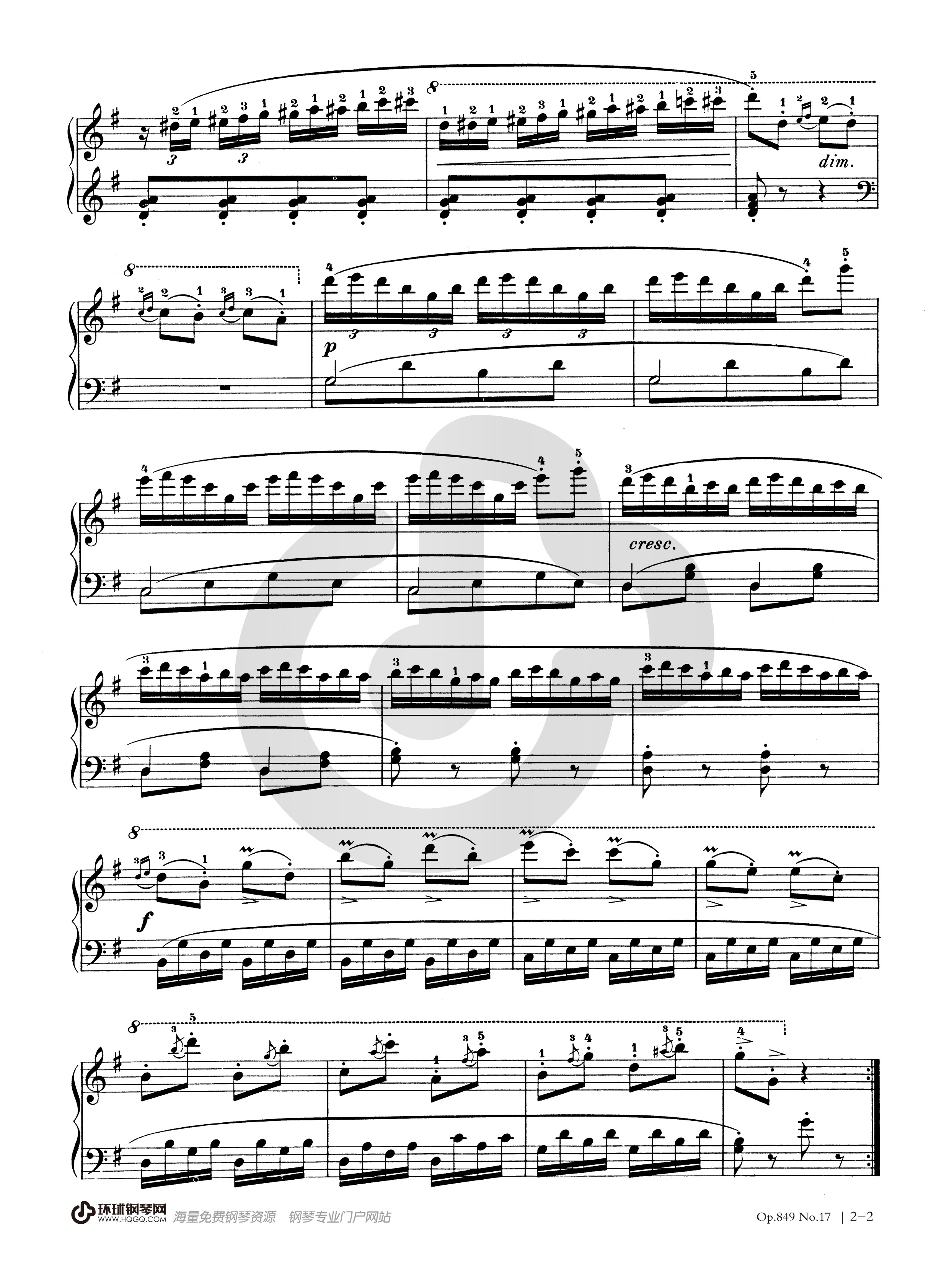车尔尼《流畅练习曲 op849》——no17
