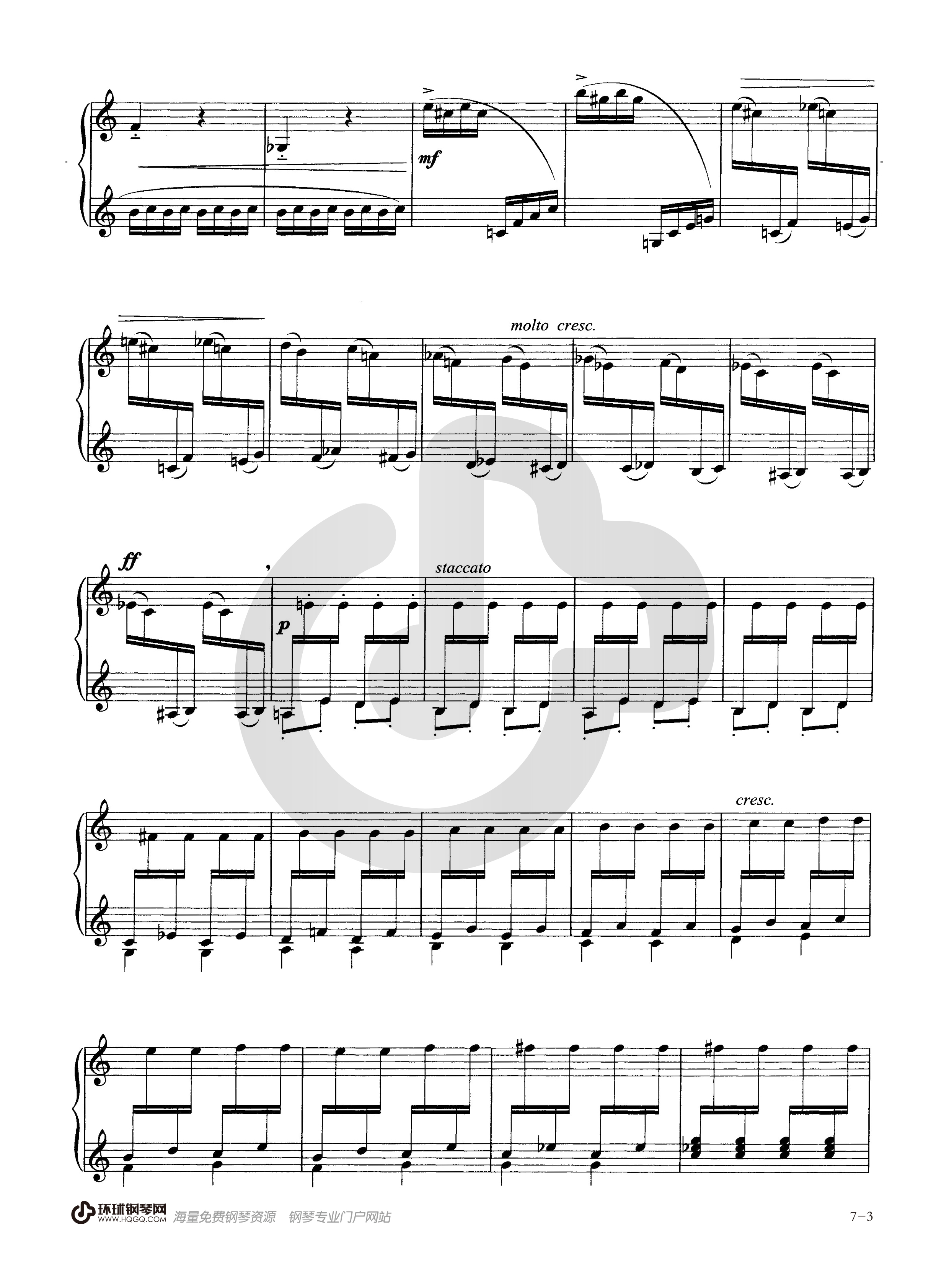 钢琴七级考级曲目谱子图片