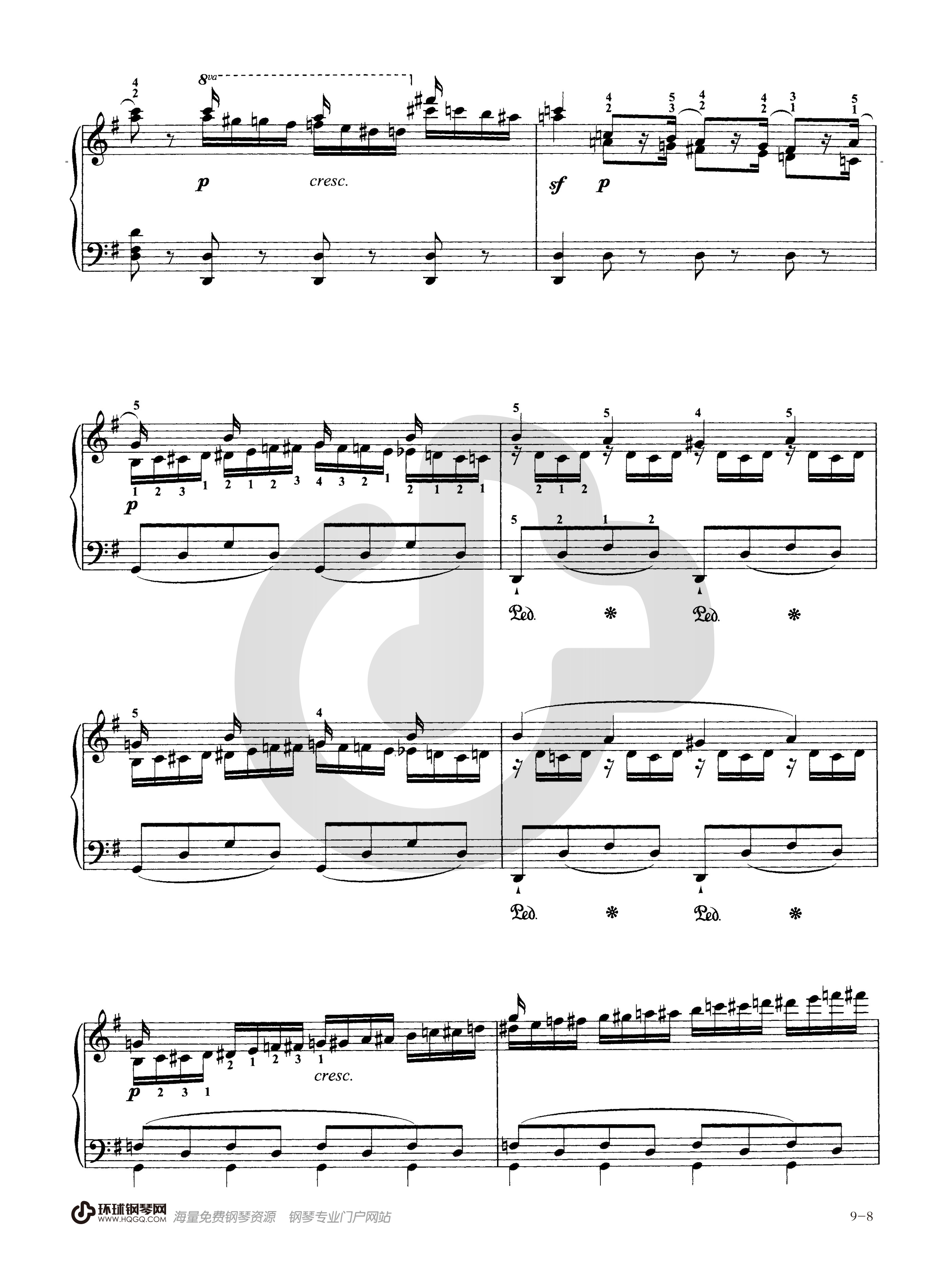 钢琴考级九级曲目谱子图片