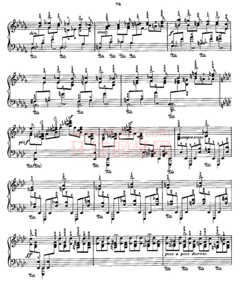 肖邦《练习曲》fr Chopin Op 10 No10 2钢琴谱 环球钢琴网