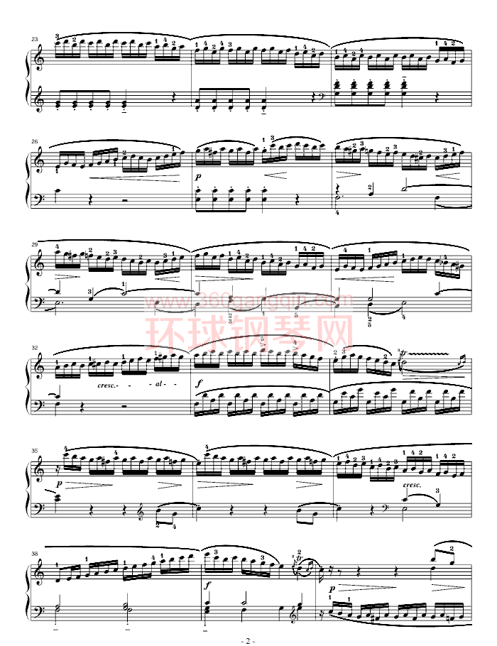 a小调钢琴奏鸣曲 k310 第一乐章(附指法)