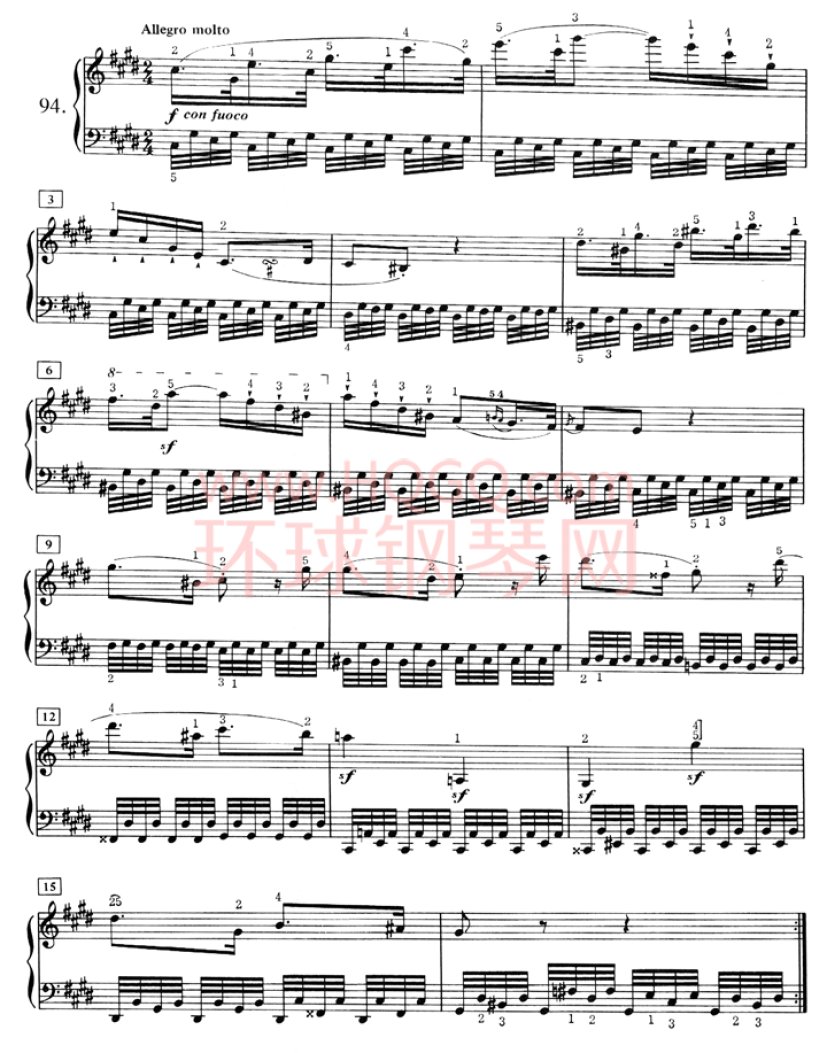 车尔尼八度内进阶练习曲100首-094(1)
