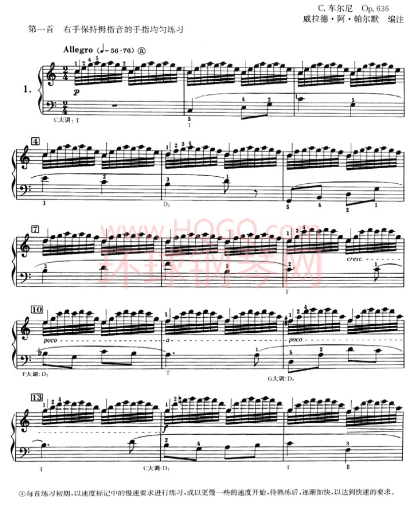 车尔尼636钢琴手指灵巧初步教程-01(1)
