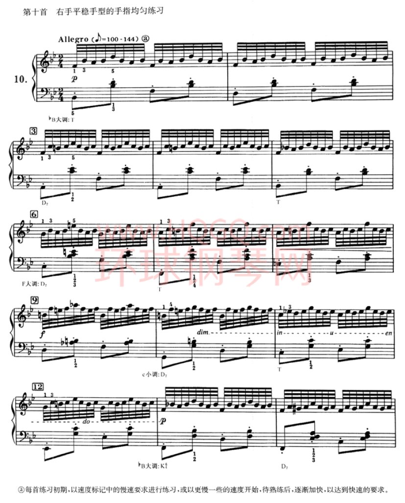 车尔尼636钢琴手指灵巧初步教程-10(1)