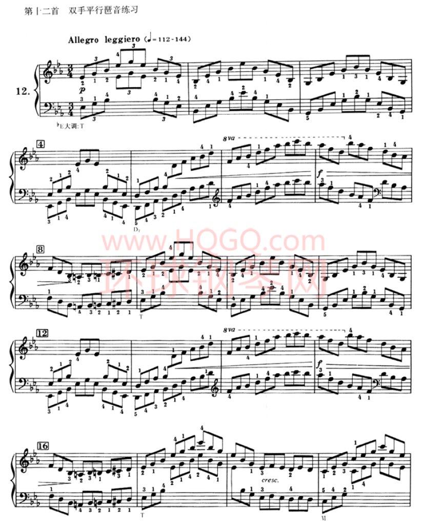 车尔尼636钢琴手指灵巧初步教程-12(1)