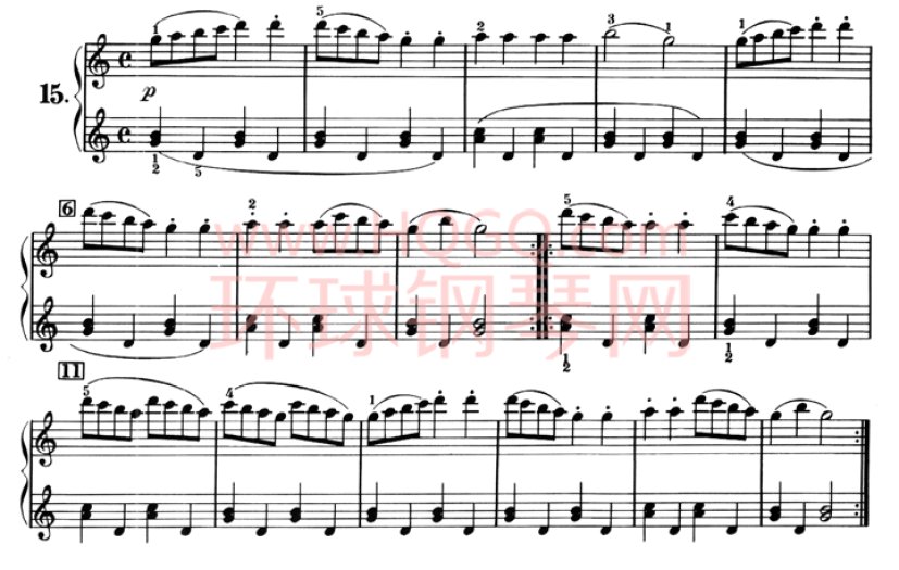 车尼尔823青年钢琴家练习曲-断奏与连奏-15