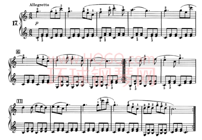 车尼尔823青年钢琴家练习曲-断奏与连奏-17