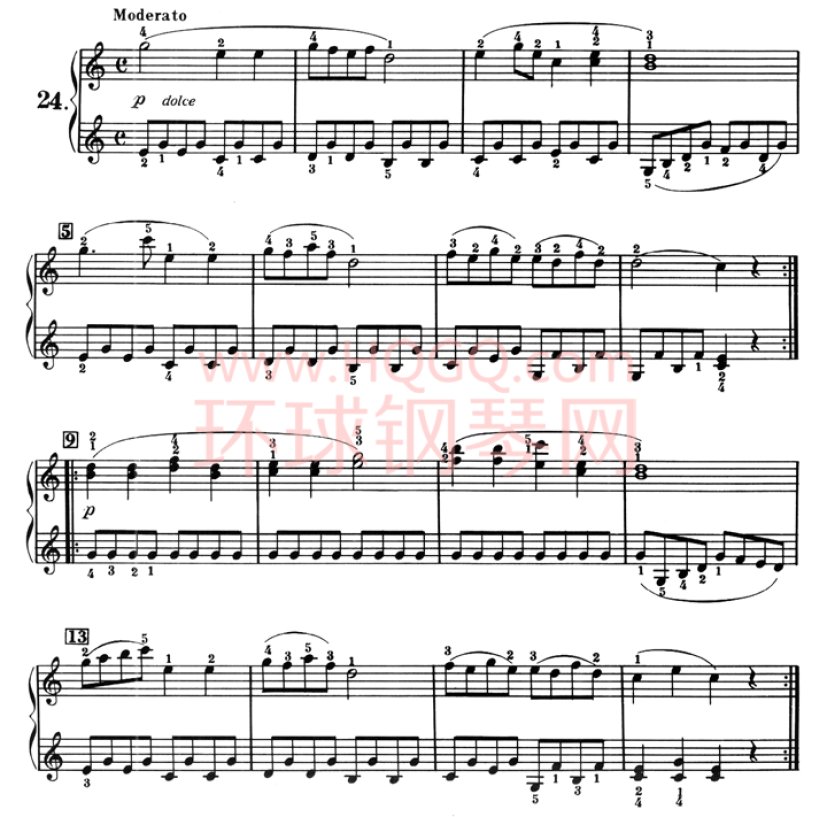 车尼尔823青年钢琴家练习曲-双音练习-24