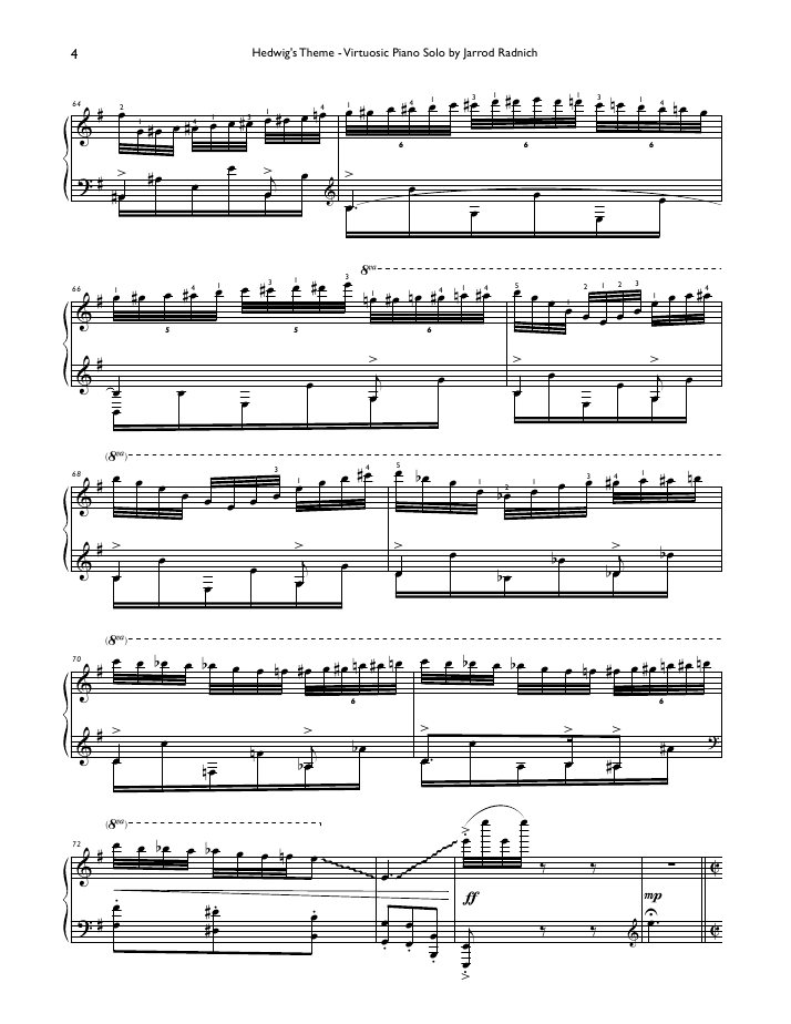 哈利波特的钢琴曲谱子图片